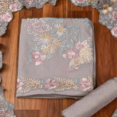 Mul Cotton Grey Unstitched Suit